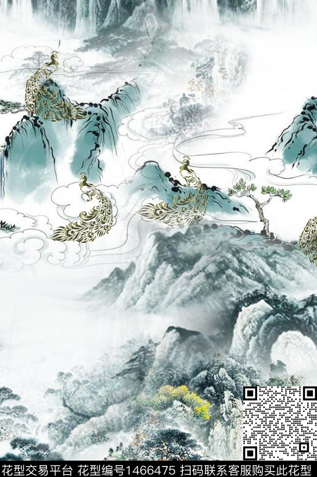 民族风国画数码印花华亿平台下载（图片编号: 1466475） - 瓦栏（Walan）