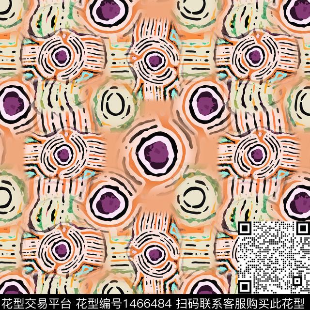 线条渐变圆形数码印花华亿平台下载（图片编号: 1466484） - 瓦栏（Walan）