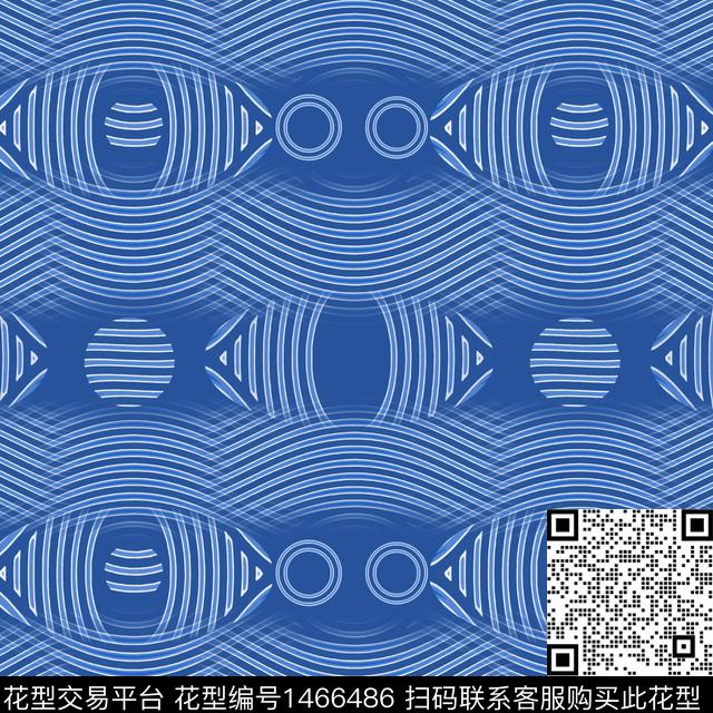 线条大牌风圆圈与波点传统印花华亿平台下载（图片编号: 1466486） - 瓦栏（Walan）