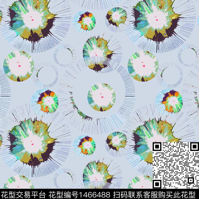 线条大牌风圆圈与波点传统印花华亿平台下载（图片编号: 1466488） - 瓦栏（Walan）