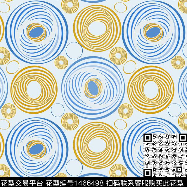 线条大牌风圆圈与波点传统印花华亿平台下载（图片编号: 1466498） - 瓦栏（Walan）