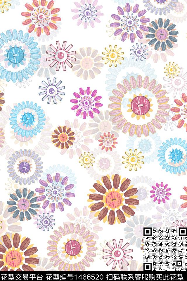 传统纹样大牌风年轻女性数码印花华亿平台下载（图片编号: 1466520） - 瓦栏（Walan）