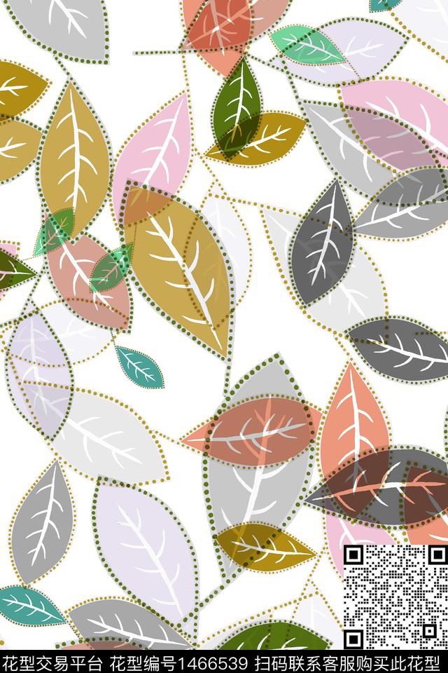 绿植树叶花卉大牌风数码印花华亿平台下载（图片编号: 1466539） - 瓦栏（Walan）