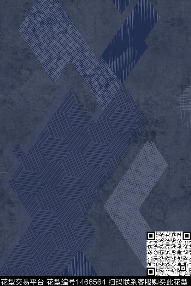 几何男装纹理数码印花华亿平台下载（图片编号: 1466564） - 瓦栏（Walan）