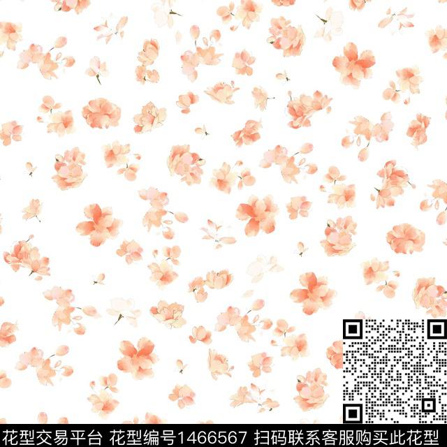 花卉满版散花小碎花数码印花华亿平台下载（图片编号: 1466567） - 瓦栏（Walan）