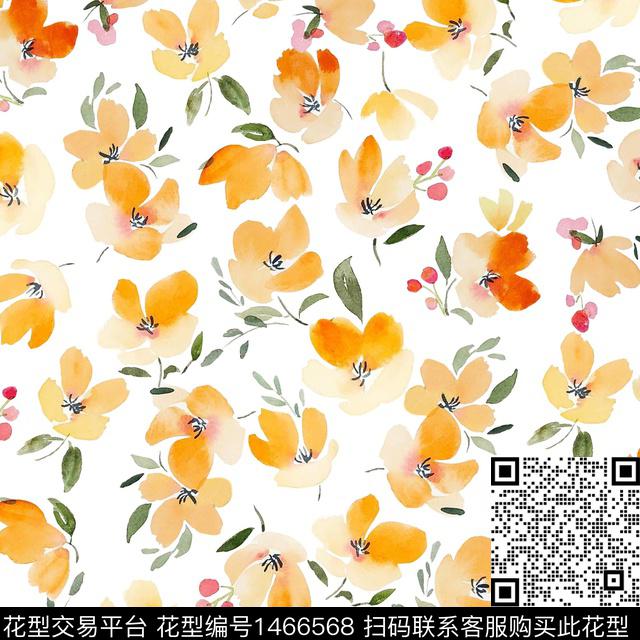 花卉满版散花小碎花数码印花华亿平台下载（图片编号: 1466568） - 瓦栏（Walan）