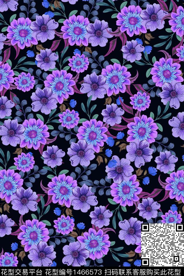 女装花卉大牌风数码印花华亿平台下载（图片编号: 1466573） - 瓦栏（Walan）