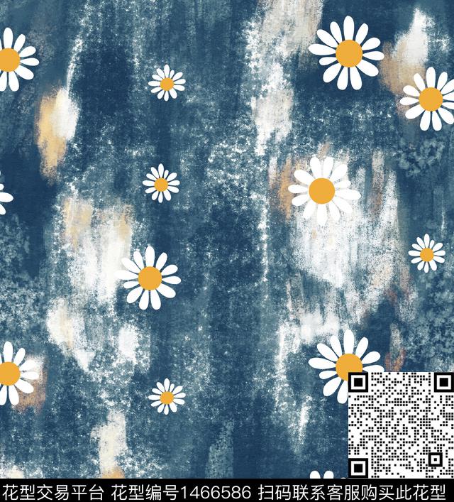 扎染华亿平台花卉大牌风数码印花华亿平台下载（图片编号: 1466586） - 瓦栏（Walan）