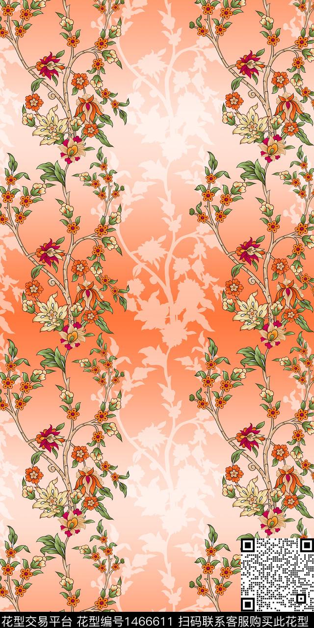 丝巾定位花花卉洋阳--定位数码印花华亿平台下载（图片编号: 1466611） - 瓦栏（Walan）
