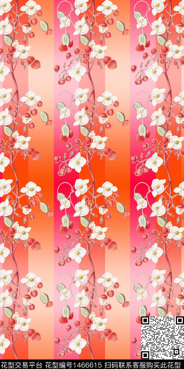 丝巾定位花花卉洋阳--定位数码印花华亿平台下载（图片编号: 1466615） - 瓦栏（Walan）