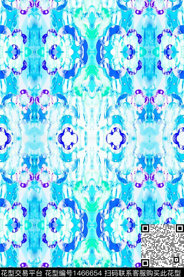 几何波普炫彩抽象风前卫艺术数码印花华亿平台下载（图片编号: 1466654） - 瓦栏（Walan）