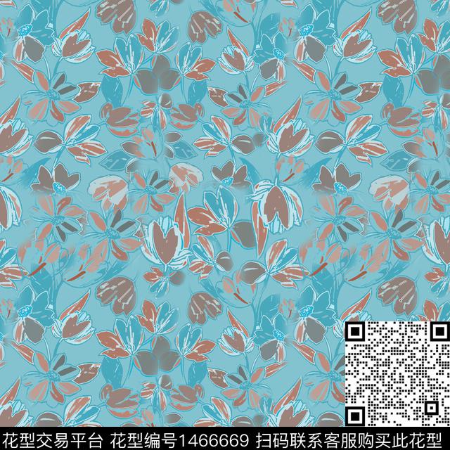 花卉大牌风小碎花传统印花华亿平台下载（图片编号: 1466669） - 瓦栏（Walan）