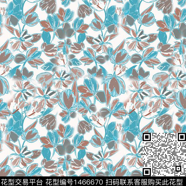 花卉大牌风小碎花传统印花华亿平台下载（图片编号: 1466670） - 瓦栏（Walan）