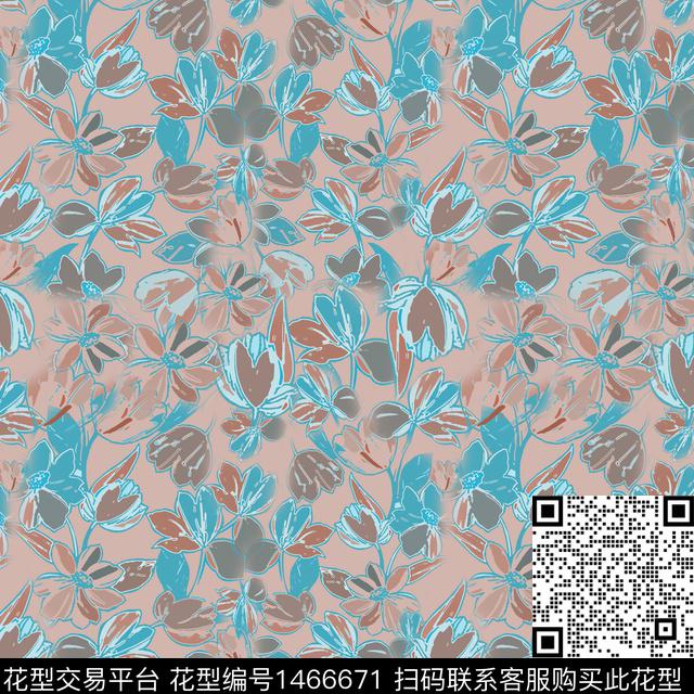 花卉大牌风小碎花传统印花华亿平台下载（图片编号: 1466671） - 瓦栏（Walan）