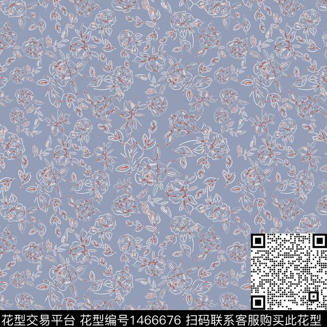 花卉大牌风小碎花传统印花华亿平台下载（图片编号: 1466676） - 瓦栏（Walan）