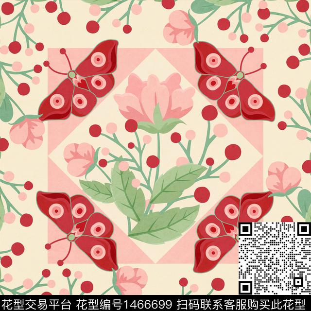 方巾花卉大牌风数码印花华亿平台下载（图片编号: 1466699） - 瓦栏（Walan）