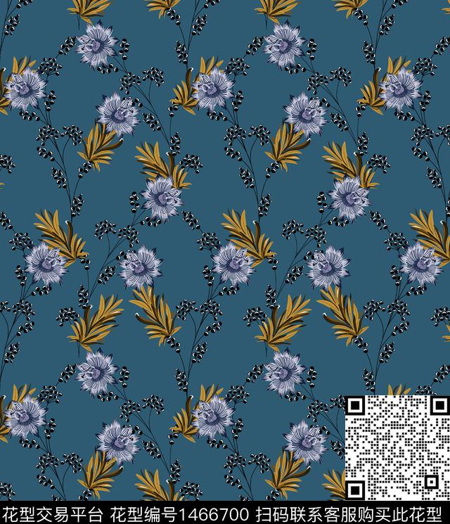 连衣裙女装花卉数码印花华亿平台下载（图片编号: 1466700） - 瓦栏（Walan）