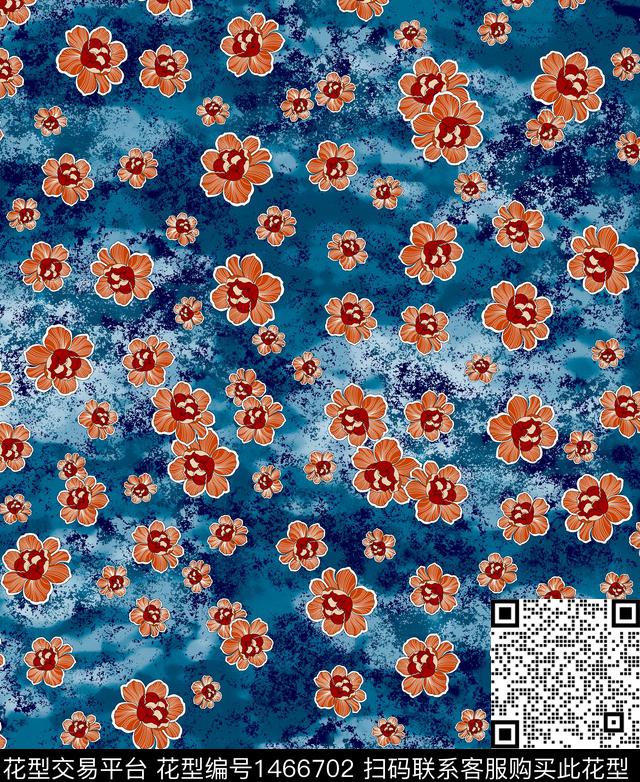 连衣裙女装花卉传统印花华亿平台下载（图片编号: 1466702） - 瓦栏（Walan）