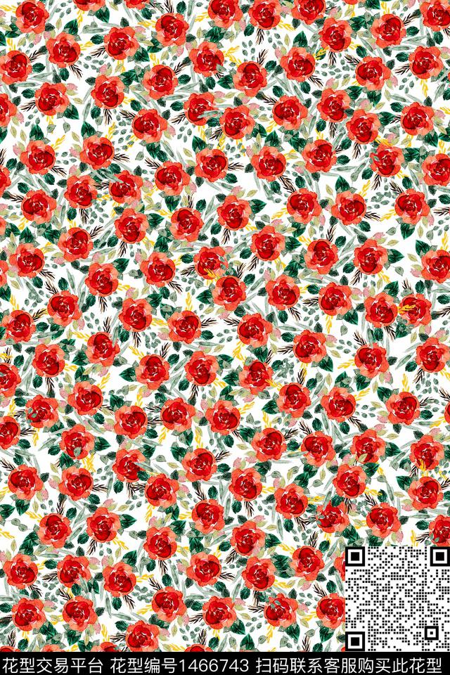 女装花卉大牌风数码印花华亿平台下载（图片编号: 1466743） - 瓦栏（Walan）