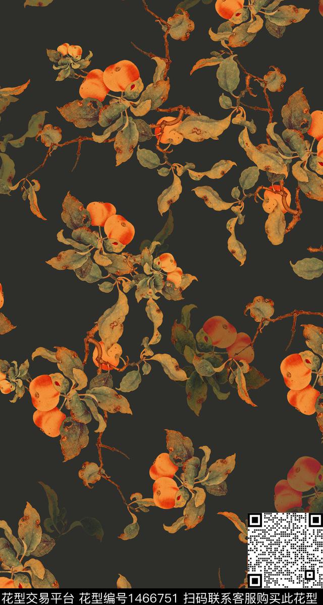 花卉大牌风香云纱数码印花华亿平台下载（图片编号: 1466751） - 瓦栏（Walan）