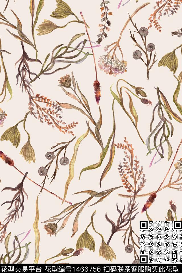 植物年轻女性春夏华亿平台数码印花华亿平台下载（图片编号: 1466756） - 瓦栏（Walan）