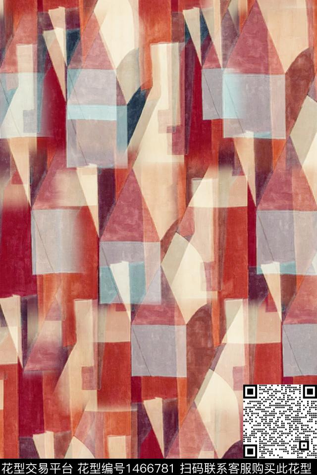 肌理抽象真丝数码印花华亿平台下载（图片编号: 1466781） - 瓦栏（Walan）