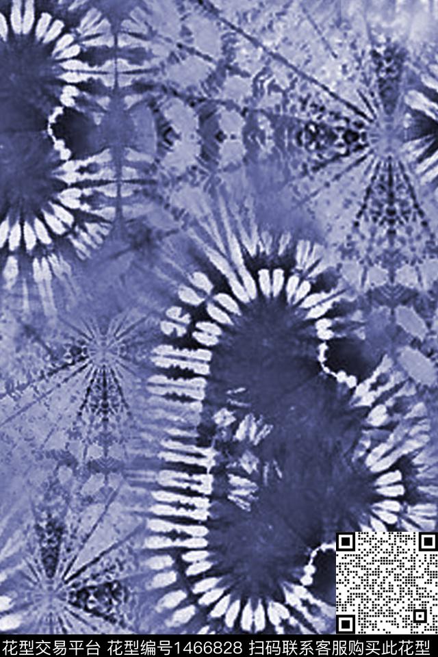 爱心民族风扎染华亿平台数码印花华亿平台下载（图片编号: 1466828） - 瓦栏（Walan）