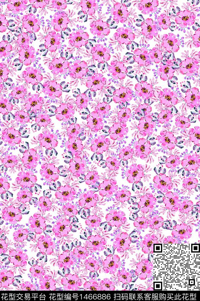 女装花卉大牌风数码印花华亿平台下载（图片编号: 1466886） - 瓦栏（Walan）