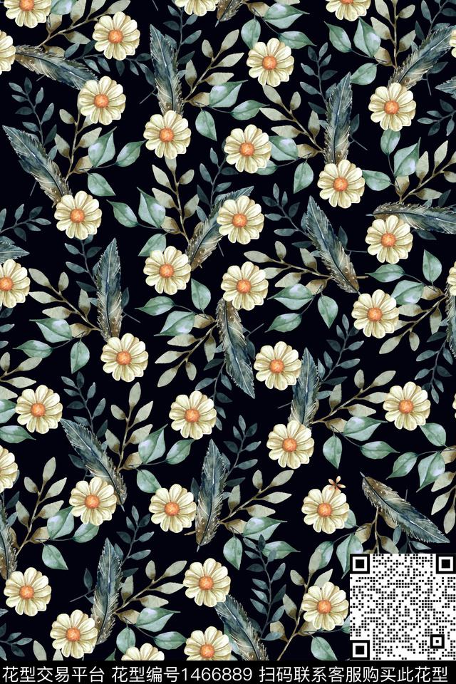 水彩大牌风小碎花数码印花华亿平台下载（图片编号: 1466889） - 瓦栏（Walan）