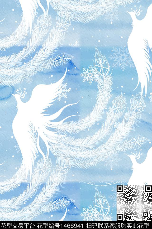 香云纱凤凰手绘数码印花华亿平台下载（图片编号: 1466941） - 瓦栏（Walan）