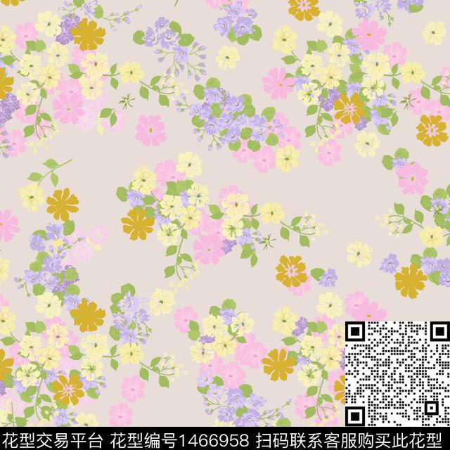 女装花卉大牌风数码印花华亿平台下载（图片编号: 1466958） - 瓦栏（Walan）