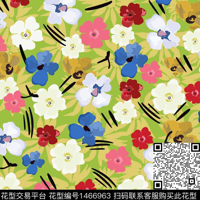 女装花卉大牌风数码印花华亿平台下载（图片编号: 1466963） - 瓦栏（Walan）