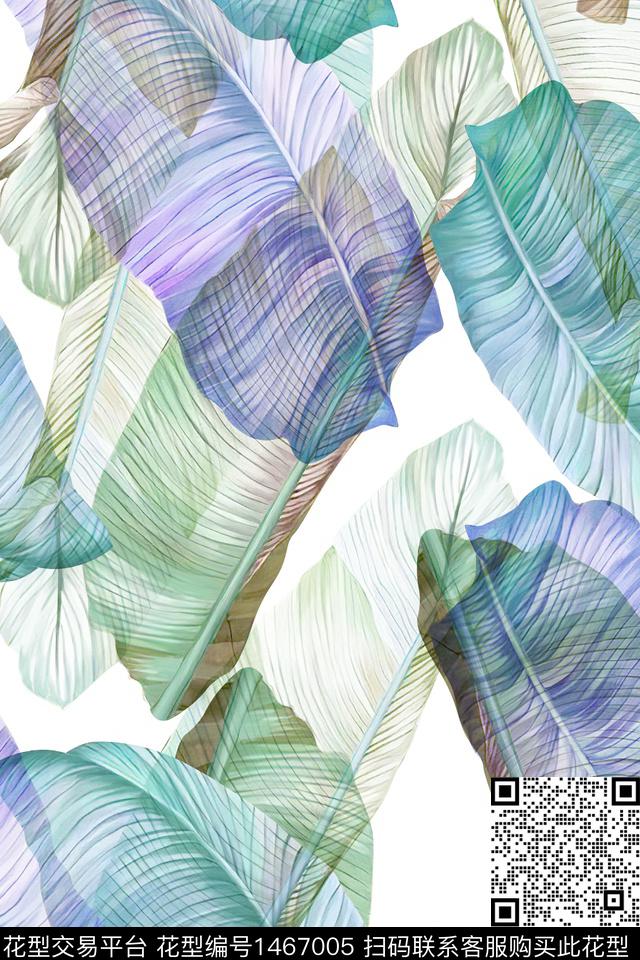 绿植树叶花卉大牌风数码印花华亿平台下载（图片编号: 1467005） - 瓦栏（Walan）
