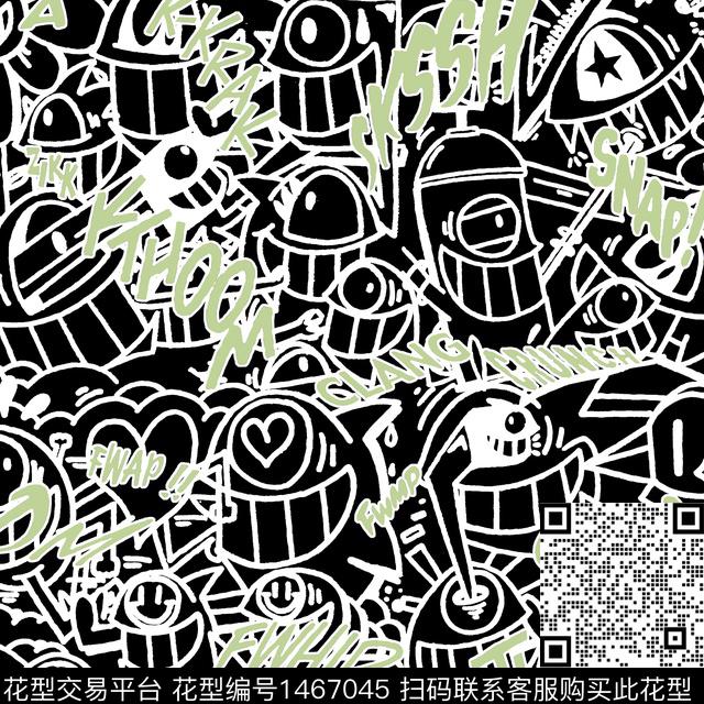 字母可爱卡通传统印花华亿平台下载（图片编号: 1467045） - 瓦栏（Walan）