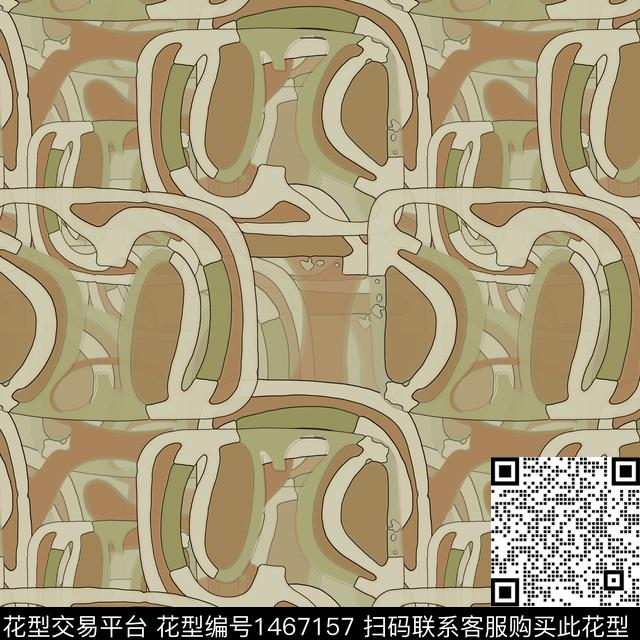 线条几何迷彩传统印花华亿平台下载（图片编号: 1467157） - 瓦栏（Walan）