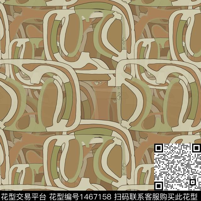 线条几何抽象传统印花华亿平台下载（图片编号: 1467158） - 瓦栏（Walan）