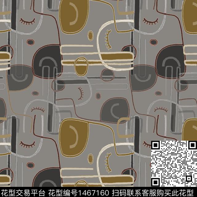 线条几何卡通传统印花华亿平台下载（图片编号: 1467160） - 瓦栏（Walan）