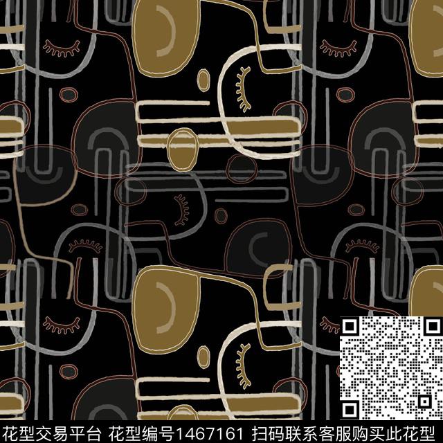 线条几何卡通传统印花华亿平台下载（图片编号: 1467161） - 瓦栏（Walan）