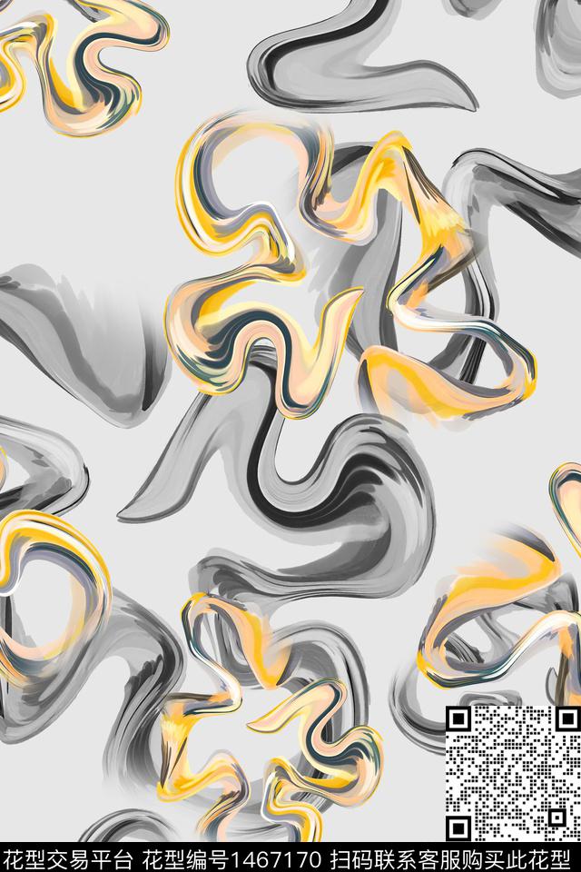 水彩抽象花卉大牌风数码印花华亿平台下载（图片编号: 1467170） - 瓦栏（Walan）