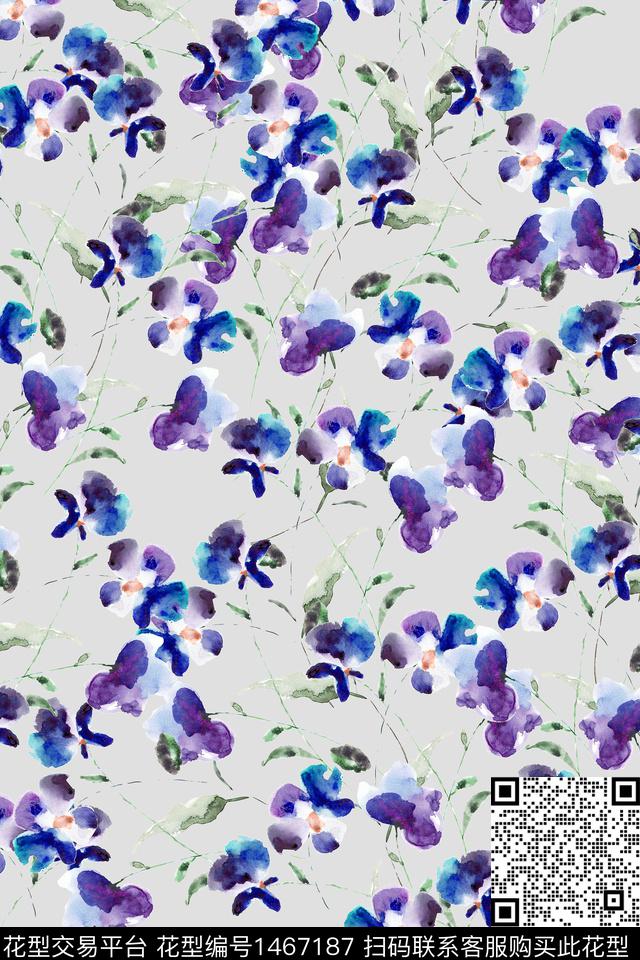 花卉大牌风小清新数码印花华亿平台下载（图片编号: 1467187） - 瓦栏（Walan）