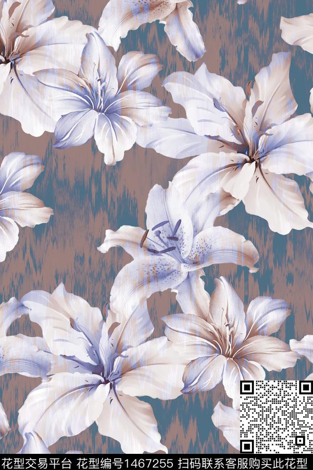 水彩花卉秋冬华亿平台中老年数码印花华亿平台下载（图片编号: 1467255） - 瓦栏（Walan）