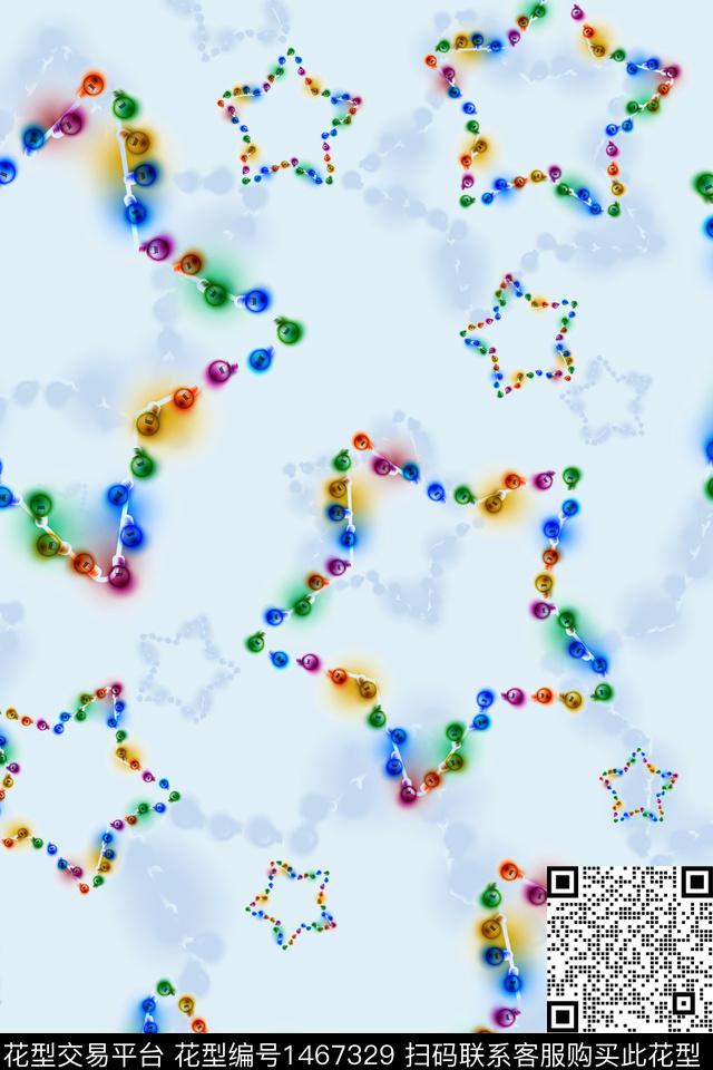 几何五角星配饰数码印花华亿平台下载（图片编号: 1467329） - 瓦栏（Walan）