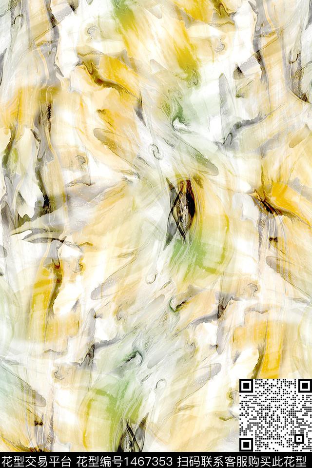 肌理扎染华亿平台抽象花卉数码印花华亿平台下载（图片编号: 1467353） - 瓦栏（Walan）