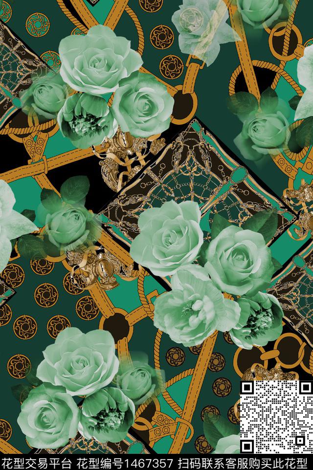 链条民族风花卉数码印花华亿平台下载（图片编号: 1467357） - 瓦栏（Walan）