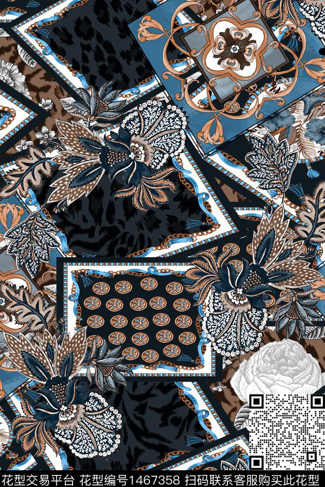 时尚民族风真丝数码印花华亿平台下载（图片编号: 1467358） - 瓦栏（Walan）