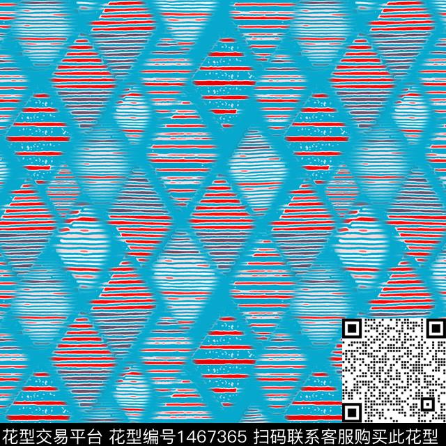 线条菱形格子数码印花华亿平台下载（图片编号: 1467365） - 瓦栏（Walan）