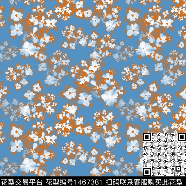 扎染华亿平台花卉大牌风数码印花华亿平台下载（图片编号: 1467381） - 瓦栏（Walan）