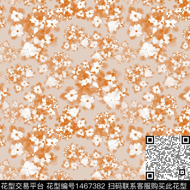 扎染华亿平台花卉大牌风数码印花华亿平台下载（图片编号: 1467382） - 瓦栏（Walan）