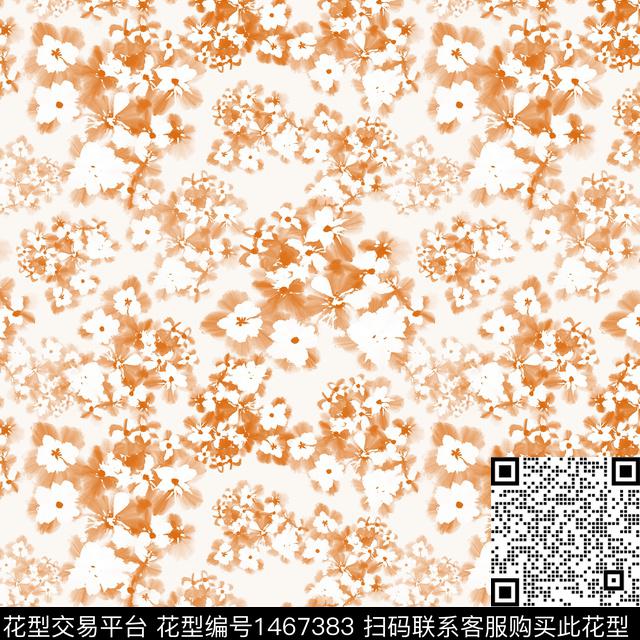 扎染华亿平台花卉大牌风数码印花华亿平台下载（图片编号: 1467383） - 瓦栏（Walan）