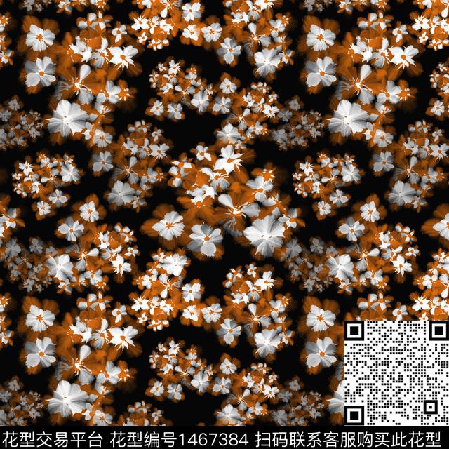 扎染华亿平台花卉大牌风数码印花华亿平台下载（图片编号: 1467384） - 瓦栏（Walan）